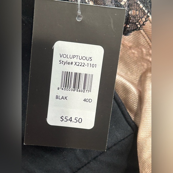 Frederick’s of Hollywood Voluptuous Lace Underwire Bra 40D Black Nude NWT - Picture 9 of 9